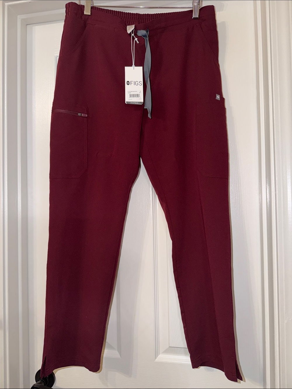 FIGS MP burgundy Yola skinny scrub pants